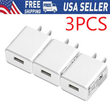 3 Pack Universal 5V 1A US Plug USB AC Wall Charger Power Adapter For Smart Phone