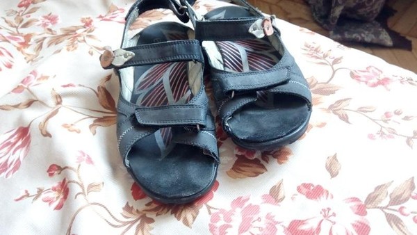 Women Ecco Sandals Black Suede 37.5