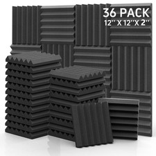 Sound Proof Foam Panels - 12 x 12 x 2 Inches 36 Pack Wedges Acoustic Foam Pan...