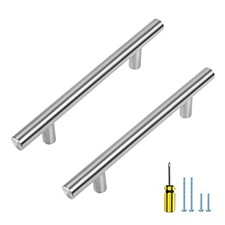 Ravinte 4 inch Brushed Nickel Cabinet Pulls, 6-3/8" Kitchen Handles, Satin