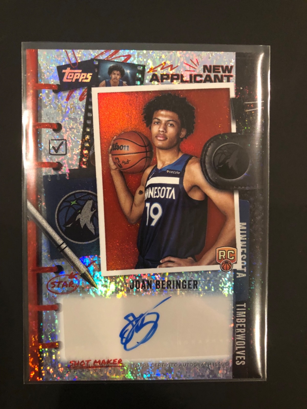2025-26 Topps Joan Beringer New Applicant RC Auto #NA-JB Timberwolves Red 4/5