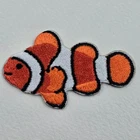 Clownfish Embroidered Patch Iron Sew On Motif Clothes Bag Hat Animal Embroidery