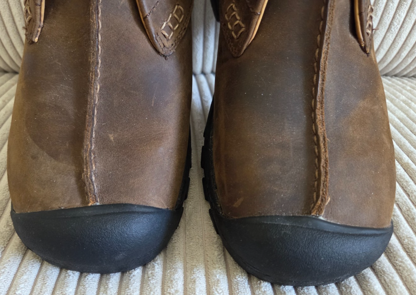 Scarpe stringate Keen da uomo in pelle marrone Boston III da trekking punta in gomma misura 9 5