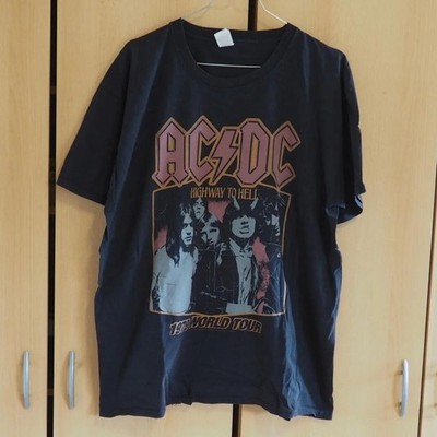 AC/DC Highway To Hell 1979 World Tour T-Shirt Gr. XL Schwarz Band Shirt Rock