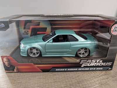 Jada Toys 1:24 Fast & Furious Brian's Nissan Skyline GTR R34 Die