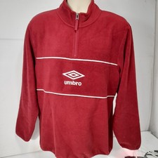 Umbro Fleece Mens Blue Umbro L Sweatshirt Football Gym Training 1/4 Zip