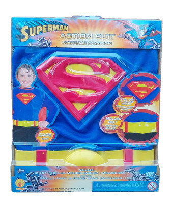 JUNGEN KINDER SUPERMAN KOSTÜM WELTTAG DES BUCHES 2025 RUBINE 3-5 JAHRE NEU