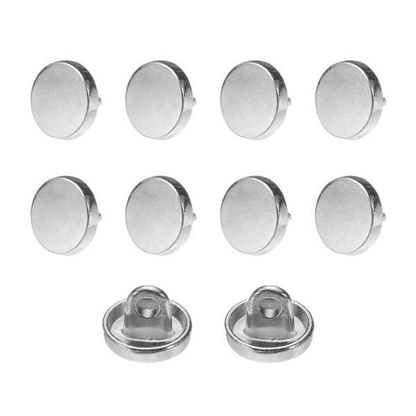 10 StüCk MetallknöPfe,Rund,Flach,Zum NäHen,9Mm,Legierungsknopf,Silberfarben-image