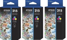 Lot of 11 Genuine Factory Sealed Epson 215 Black Color Inks 2024-2027