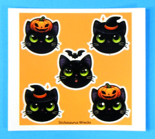 Black Cat Faces Halloween Mini Sticker Sheet