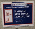Vtg National Mah Jongg League Inc. Standard Hands & Rules Card 2001 64th Year — photo 1