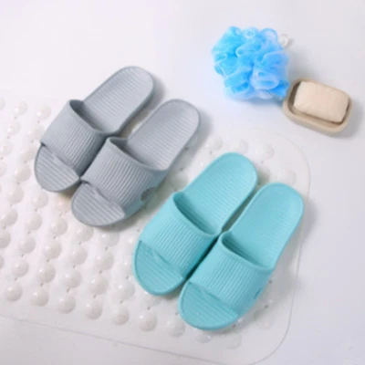 Stripe Shower Summer Shoes Bathroom Slippers Men's Flip-flops Women's Sandals - Image 1 of 4