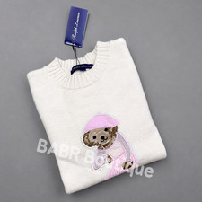 POLO PALPH LAUREN Polo Bear Knit Sweater White Women  s Size M - NWT