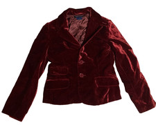 RALPH LAUREN Blue Label Dark Red Velvet Silk Viscose Blend Blazer Kids Size 7