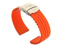 Silicone Rubber Watch Strap Band Waterproof Deployment Clasp 18 20 22 24 GS MM