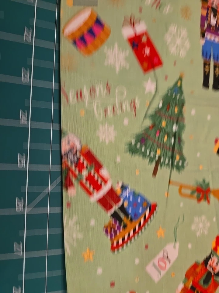 Hobby Lobby Fabric Nutcracker Green Cotton New 2 Remnant Quilt Craft  Christmas  - Image 3 of 4