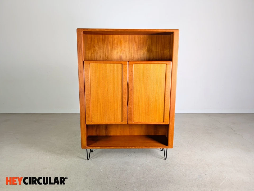 Original Midcentury Bookcase Teak Cabinet Danish Vintage Design - Image 2 of 4