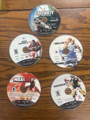 PS3 Game Lot Of 5 Discs Only Call of Duty Black OPS NBA 2K11 NFL Madden11 NCAA