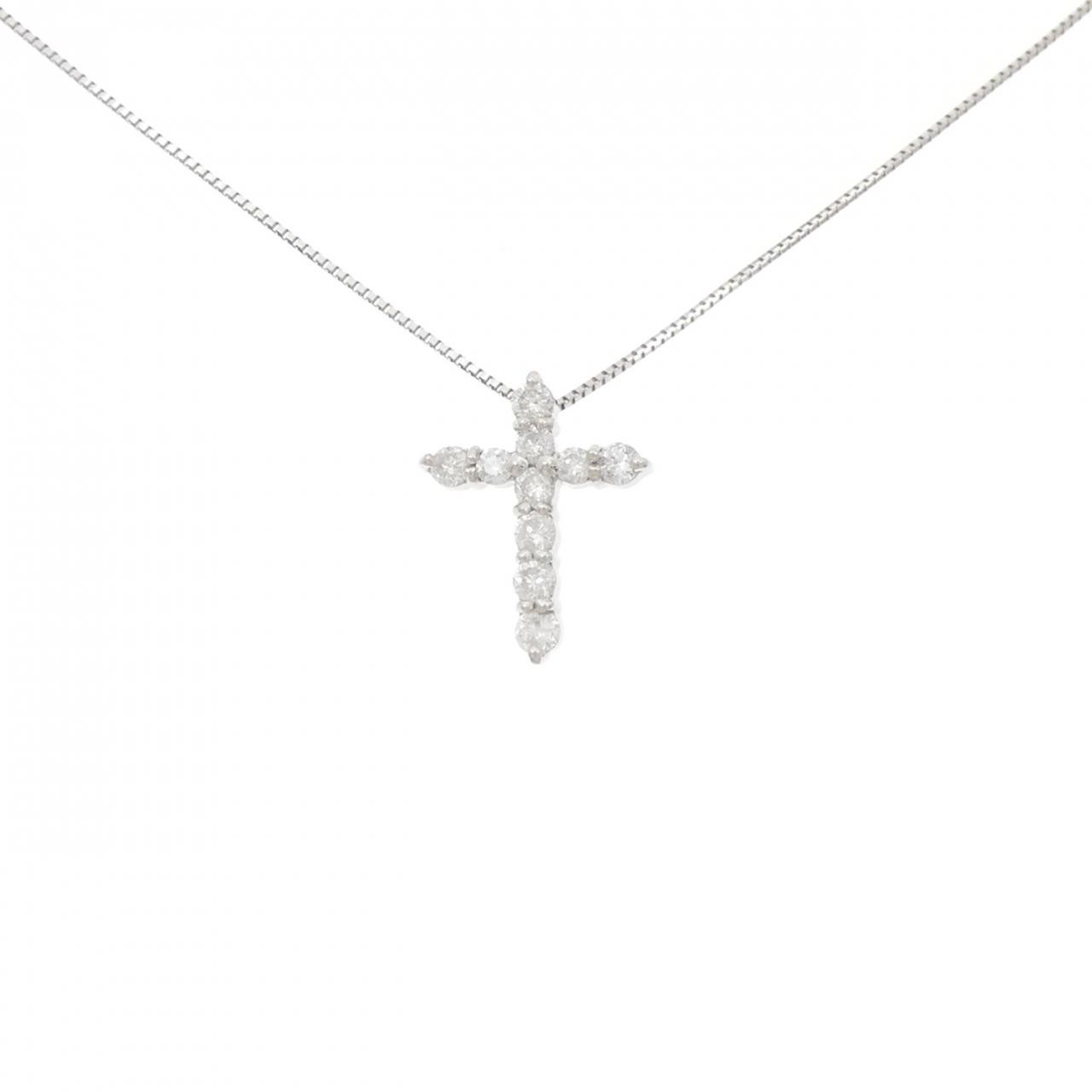 Authentic PT900/PT850 Cross Diamond Necklace 0.50CT #270-004-092-6770
