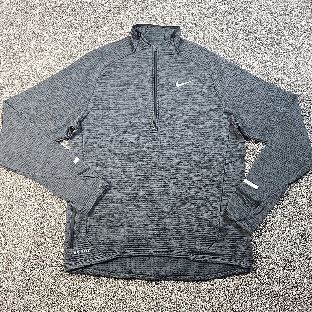 Nike Pullover Mens Medium Gray Sphere Element 1/2 Zip Running Reflective Stretch