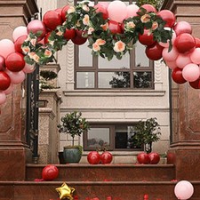 Grüne Ranke, künstliche Blumen, Rosenblüten, Seidenblumen,