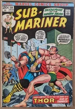 SUB MARINER #59 Marvel Comics 1972 VG Sleeve And Board 