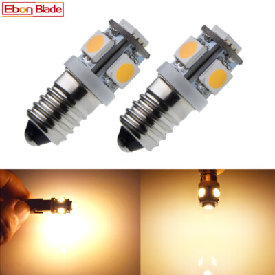 2 x WARM WHITE E10 SCREW 6V LED Bulb Lamp Light 1447 6 VOLT For TORCH Flashlight