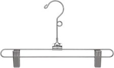 Pant Skirt Hangers Metal 50 Chrome Hanger 12" Clip Retail Store Adult Size Pinch