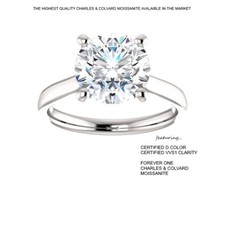 3.00 Carat D VVS1 CERTIFED Moissanite Ring in 14K Gold (Charles & Colvard(