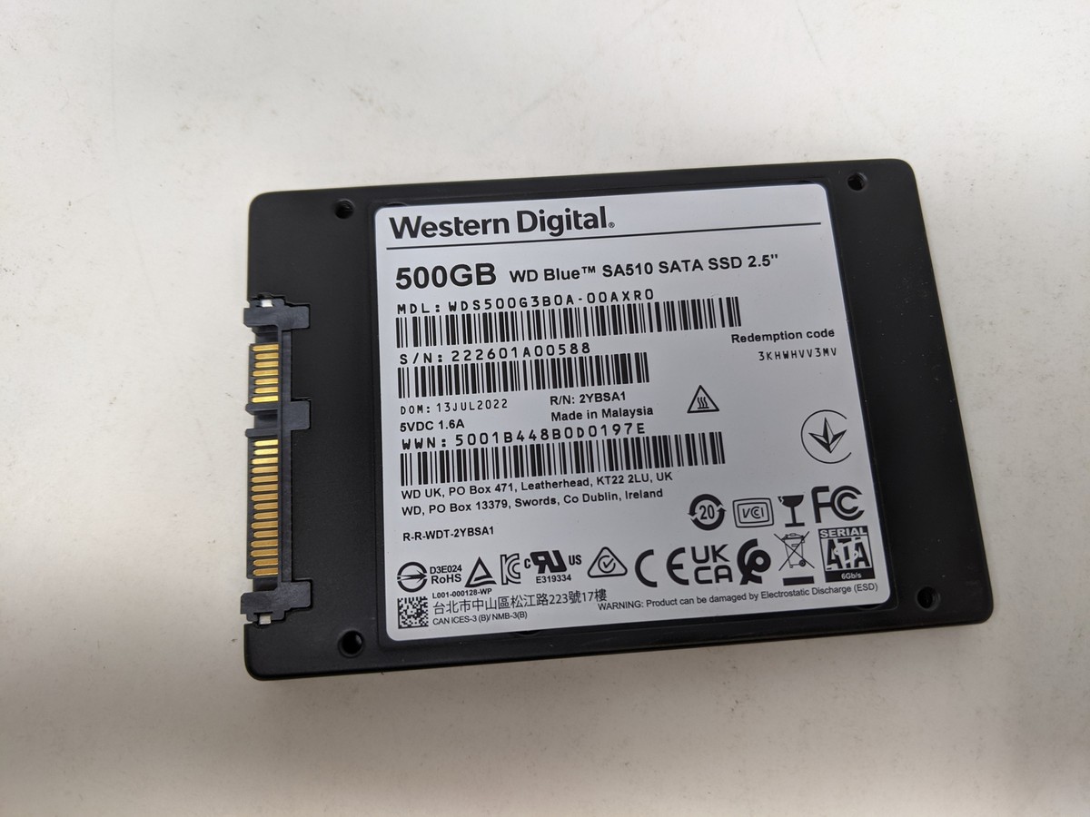 Western Digital 500GB WD Blue SA510 SATA Internal Solid State