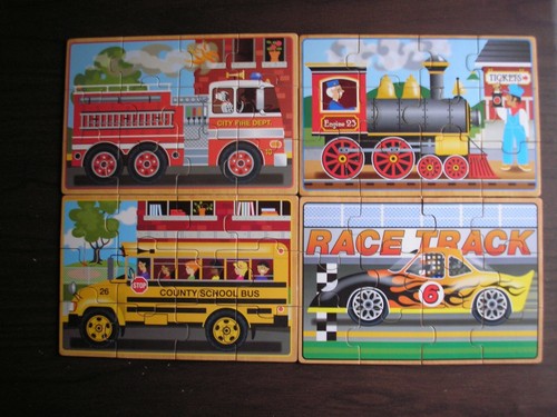 Wooden Jigsaw Puzzles w Storage Box 