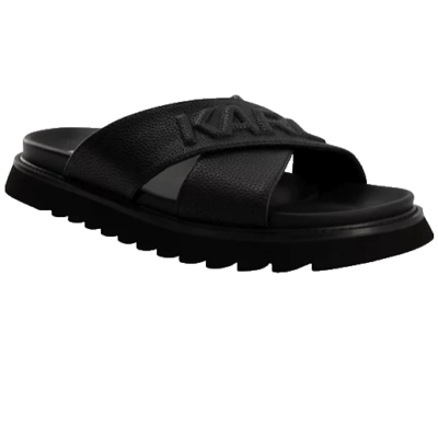 Karl Lagerfeld Karl Head Slide Sandal (Men) KARL LAGERFELD Leather sandals for Men | Online Sale up to  main image 2