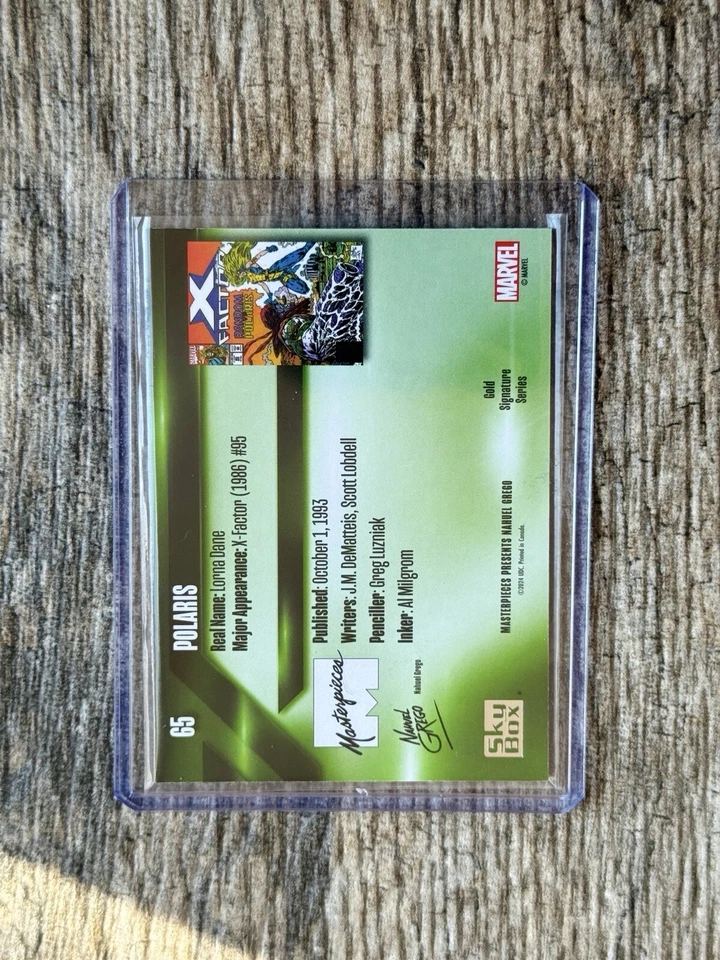 2024 SKYBOX MARVEL MASTERPIECES POLARIS NEHUEL GREGO GOLD SERIES SIGNATURES #65 - Image 2 of 2