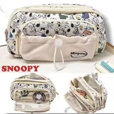 Snoopy Drawstring Large Capacity Multi-Layer PENCIL Case Students Makeup