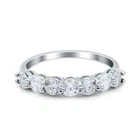 Art Deco Half Eternity Stackable Wedding Round Ring CZ 925 Sterling Silver 4mm