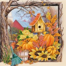 Bead Embroidery Kit Pumpkins Beaded stitching DIY Abris Art