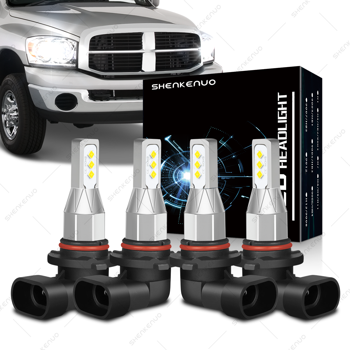 9005 9006 LED Headlight Kit High Low Beam Bulb Super Bright 6500K White 720000LM