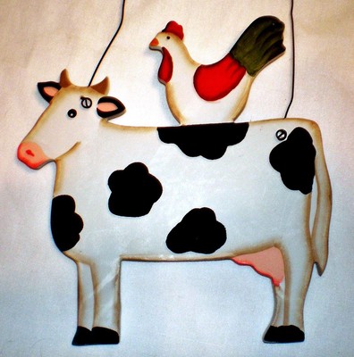 Wood Cow Chicken Rooster Country Kitchen Decor Wood 5 5 X 5 5 In