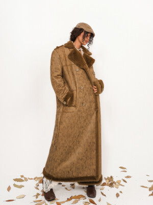 American Vintage Woolen Coat Women's Winter Fur Loose Mid-length