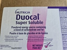 2 Cans Nutricia Super Soluble Duocal 14oz Cans. Exp Feb 2029