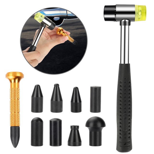 10X Auto Body Dent Repair Tool Kit Paintless Dent Removal Tap Down Rubber Hammer eBay