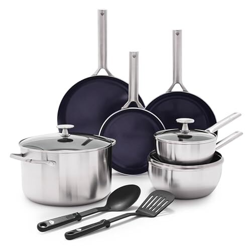 11 Piece Cookware Set, Stainless Steel Tri-Ply, Induction Compatible, Diamond...