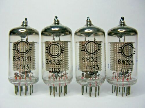 4 Pcs 6J32P / 6ZH32P / EF86 /  6267 Soviet Pentode Same Date SVETLANA tubes NOS