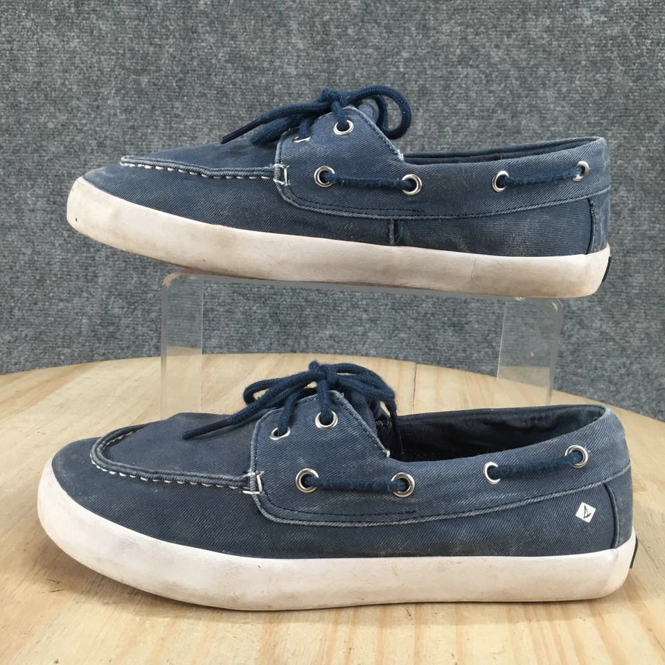 Zapatos Sperry Jóvenes 5 M Niños Tuck Informales Dos Ojos Con Cordones Sin usar, en caja Barco Tela Azul Foto 2 de 4