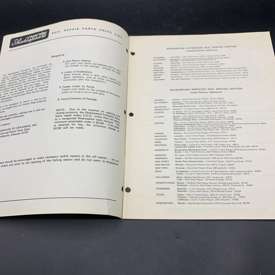 1970 Noris Shakespeare & Beaudex Fishing Reel Repair Parts Price List Manual - Image 4 of 4