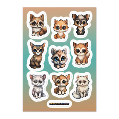Sticker Sheet Furry Creatures 2nd | Cute Self-Adhesive Stickers | Adorable