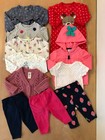 Carter's & Oshkosh Infant Girls Winter Clothing Lot of 10 Size 0-3 & 3 Months