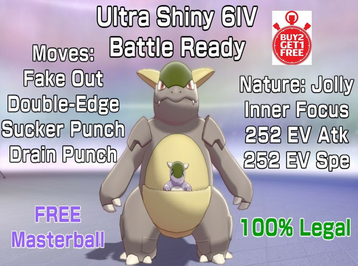 Shiny Kangaskhan / Pokemon Let's Go / 6IV Pokemon / Shiny