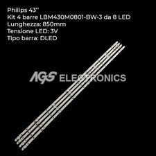 KIT 4 STREIFEN LED PHILIPS LBM430M0801-BW-3, 43PUS616212, 43PUS650312