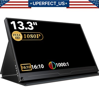 13.3 Inch 1080P Gaming IPS HDR Screen Monitor Portable Screen w/ HDMI USB-C 2024